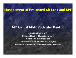 Management of Prolonged Air Leak and BPF