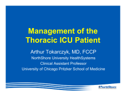 Management of the Thoracic ICU Patient