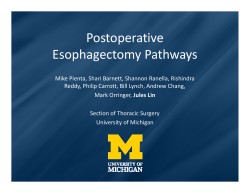 Post-operative Esophagectomy Pathways