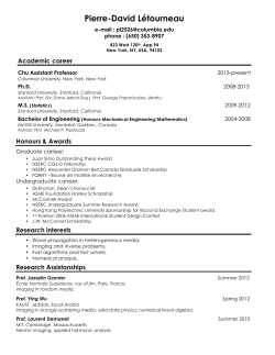 CV - Pierre-David Letourneau - Applied Physics and Applied Math
