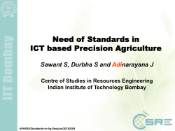 Need of Standards in ICT based Precision Agriculture