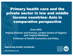 Primary Healthcare and the Private Sector in Low