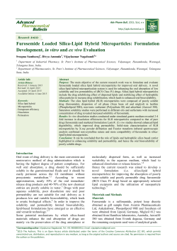 Furosemide Loaded Silica-Lipid Hybrid Microparticles