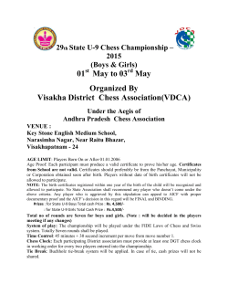 01 May to 03 May Organized By Visakha District Chess Association