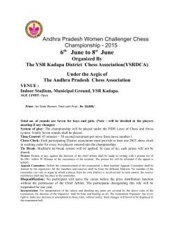 6th June to 8st June - Andhra Pradesh Chess Association