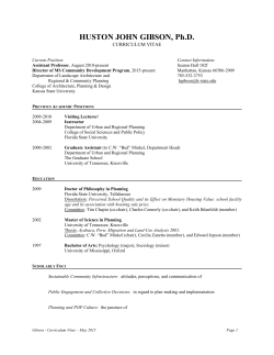 HUSTON JOHN GIBSON, Ph.D. - College of Architecture, Planning