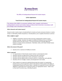 The Office of Undergraduate Research & Creative Inquiry Call for
