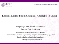 Lessons Learned from Chemical Accidents in China