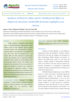 Synthesis of Bioactive Glass and its Antibacterial Effect on