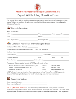 Payroll Withholding Donation Form