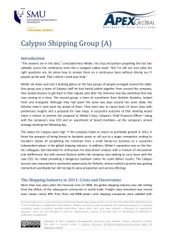 Calypso Shipping Group (A) - APEX Business IT Case Challenge