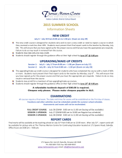 HCDSB Summer School Information 2015