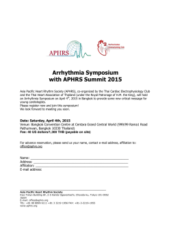 Arrhythmia Symposium with APHRS Summit 2015