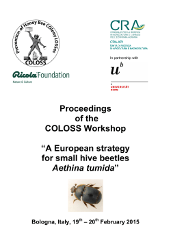 Proceedings of the COLOSS Workshop âA European strategy for