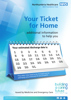 Your Ticket for Home - Northumbria Healthcare NHS Trust