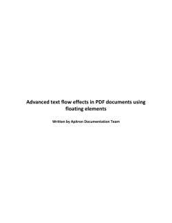 Advanced text flow effects in PDF documents using floating