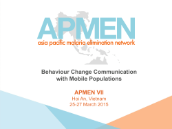 Behaviour Change Communication with Mobile Populations APMEN
