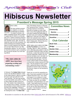 Hibiscus Newsletter - Apollo Beach Woman`s Club