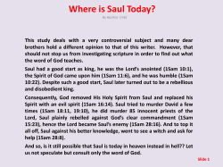 to go to article - Where is Saul Today?