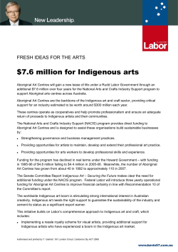 7.6 million for Indigenous arts