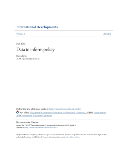 Data to inform policy - ACEReSearch