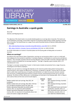 Earnings in Australia: a quick guide