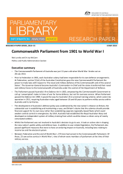 Commonwealth Parliament from 1901 to World War I
