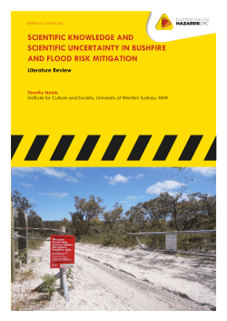 scientific knowledge and scientific uncertainty in bushfire and flood