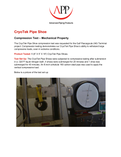 CryoTek Pipe Shoe Test Report
