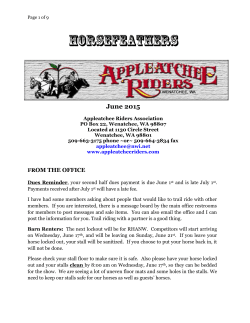 June 2015 - Appleatchee Riders