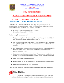 dry conditions!!!! - Applegate Fire District 9