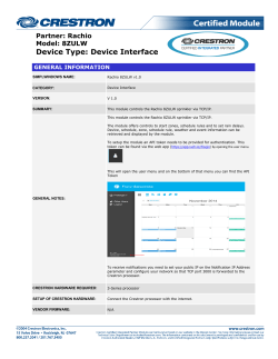 Device Interface - Crestron Application Market