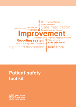 Patient safety tool kit - Regional Office for the Eastern Mediterranean