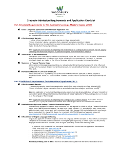 Graduate Admission Requirements and Application Checklist