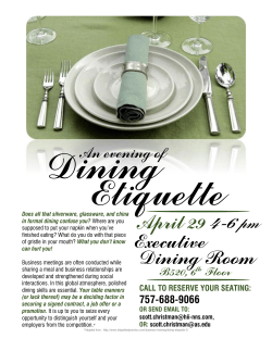 April 29 4-6 pm Executive Dining Room