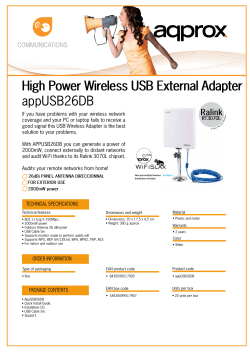 High Power Wireless USB External Adapter appUSB26DB