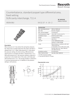 Counterbalance, standard poppet type differential area, fixed setting
