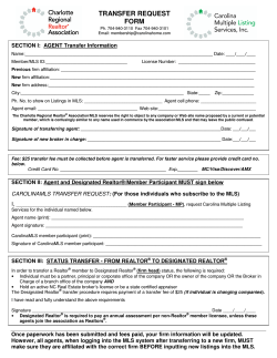 transfer request form - Charlotte Regional Realtor Association