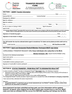 transfer request form - Charlotte Regional Realtor Association