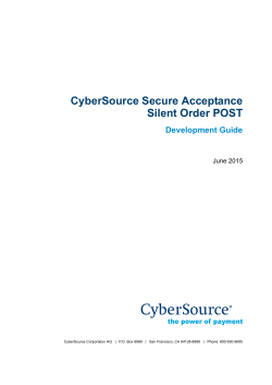 CyberSource Secure Acceptance Silent Order POST