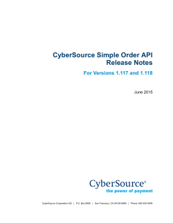 CyberSource Simple Order API Release Notes