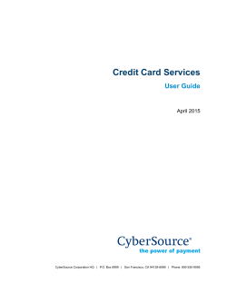 Credit Card Services User Guide