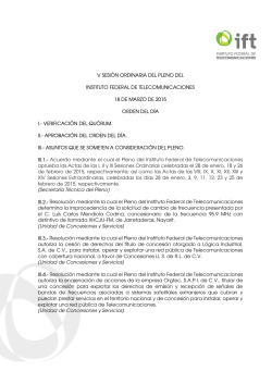 Orden del dÃ­a - Instituto Federal de Telecomunicaciones