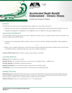 Accelerated Death Benefit Endorsement - Chronic