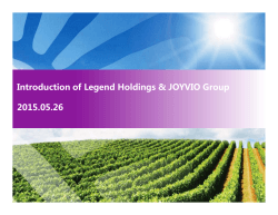 Introduction of Legend Holdings & JOYVIO Group 2015.05.26
