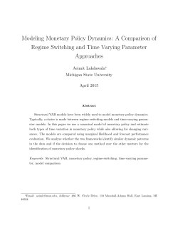 Modeling Monetary Policy Dynamics: A Comparison of Regime
