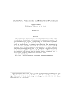 Multilateral Negotiations and Formation of Coalitions