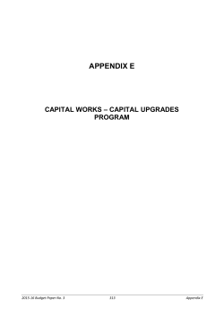 BP3 Appendix E Capital Works Capital Upgrades Program
