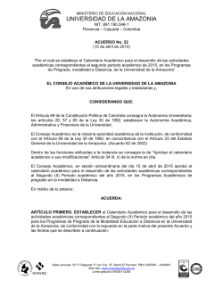 Acuerdo No. 22 de 2015. - Universidad de la Amazonia