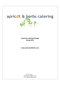Corporate Catering Package Spring 2015 www